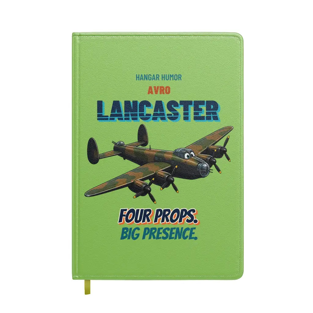 Avro Lancaster B I - Four props. Big presence. design on light green notebook