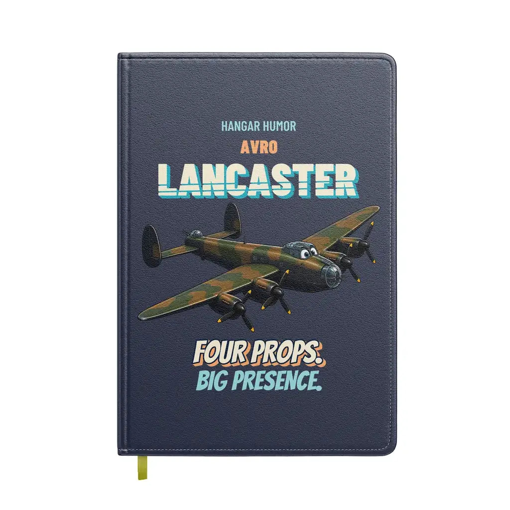 Avro Lancaster B I - Four props. Big presence. design on navy blue notebook