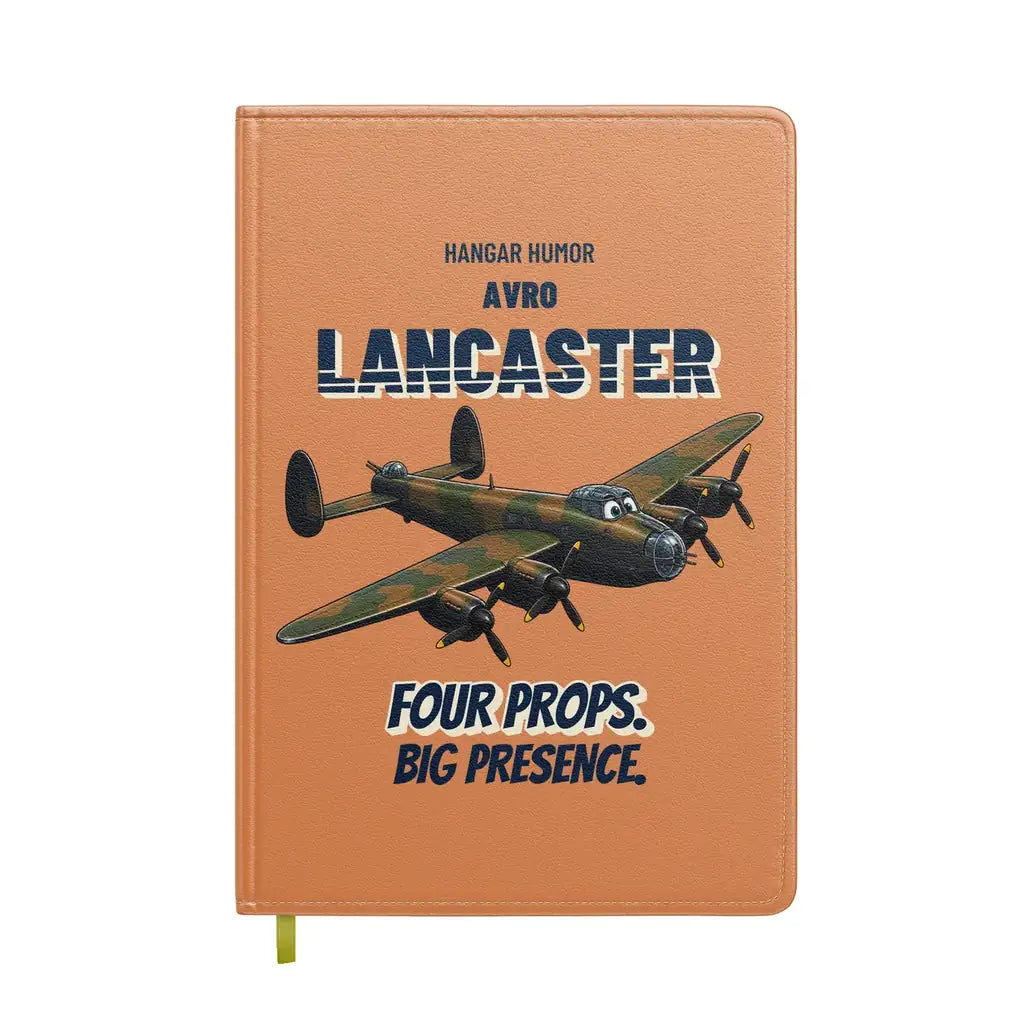 Avro Lancaster B I - Four props. Big presence. design on orange notebook