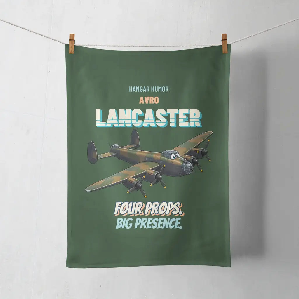 Avro Lancaster B I - Four props. Big presence. design on dark green towel