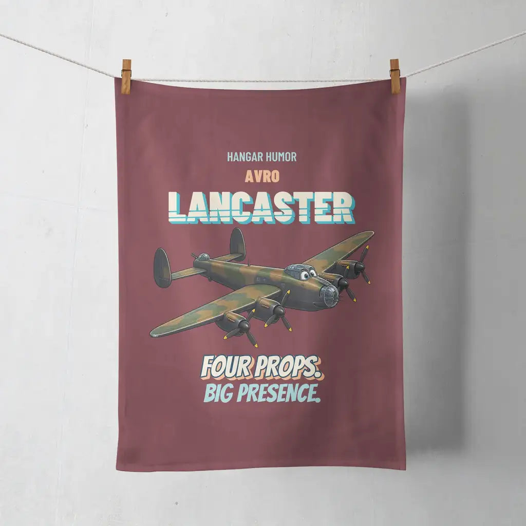 Avro Lancaster B I - Four props. Big presence. design on dark red towel