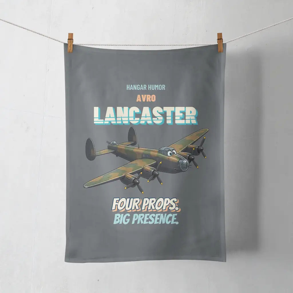Avro Lancaster B I - Four props. Big presence. design on gray towel