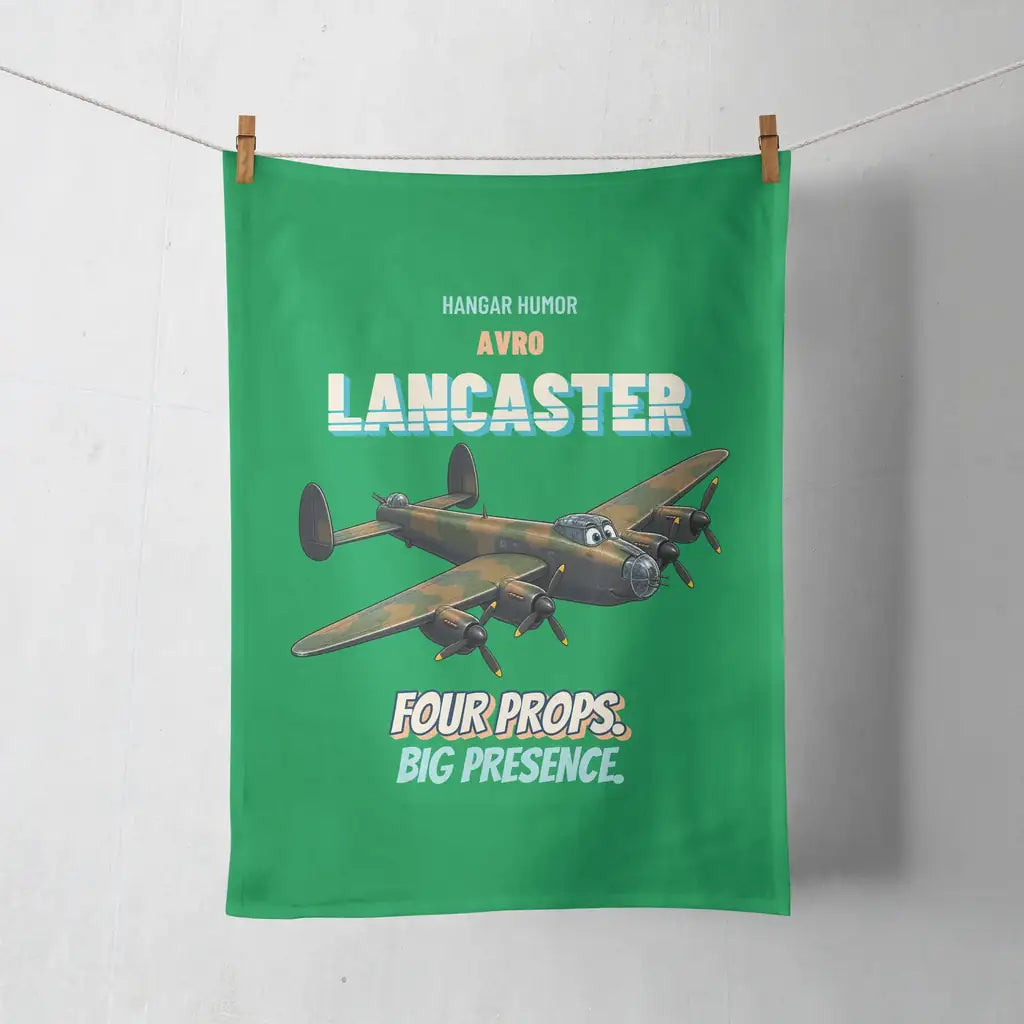 Avro Lancaster B I - Four props. Big presence. design on green towel
