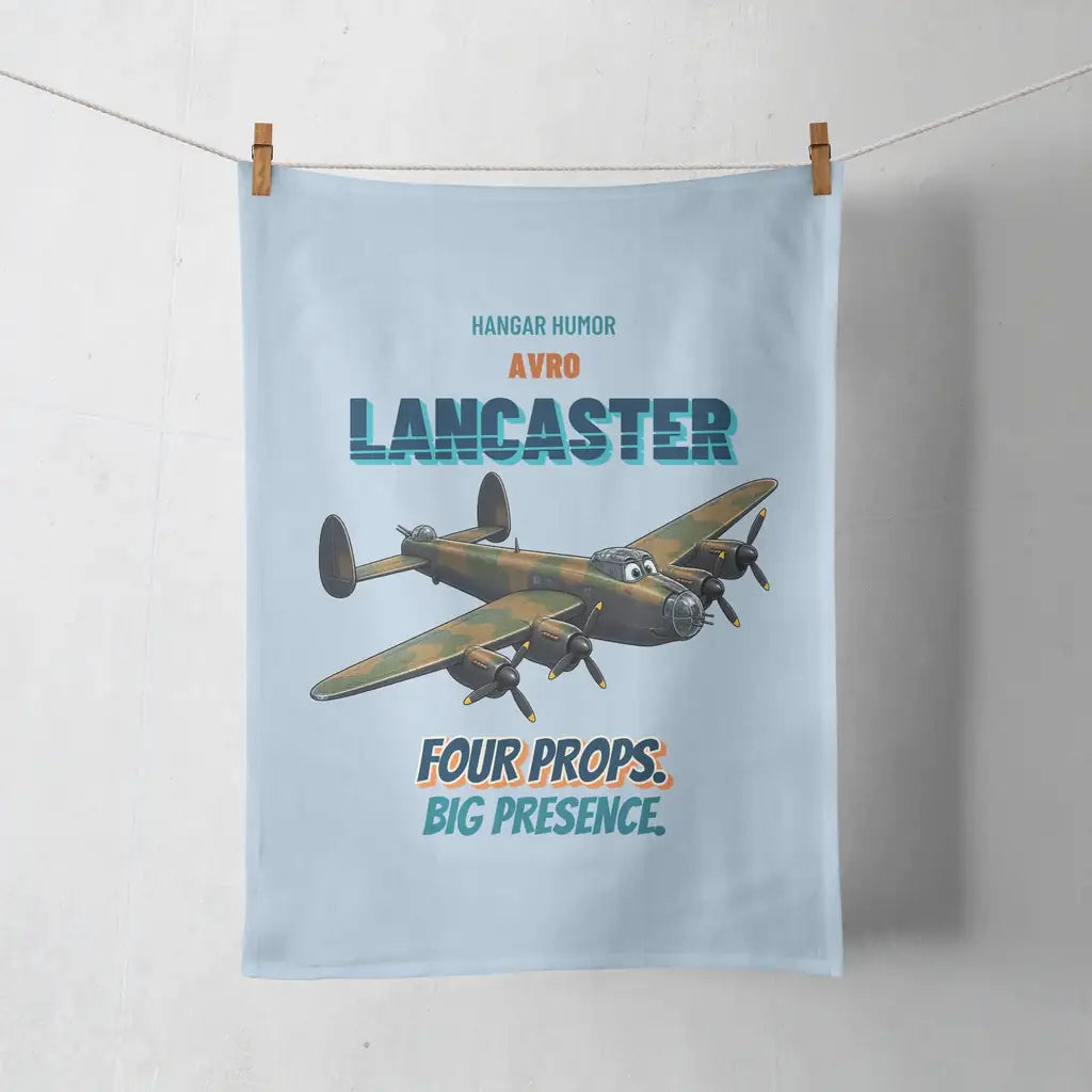 Avro Lancaster B I - Four props. Big presence. design on light blue towel