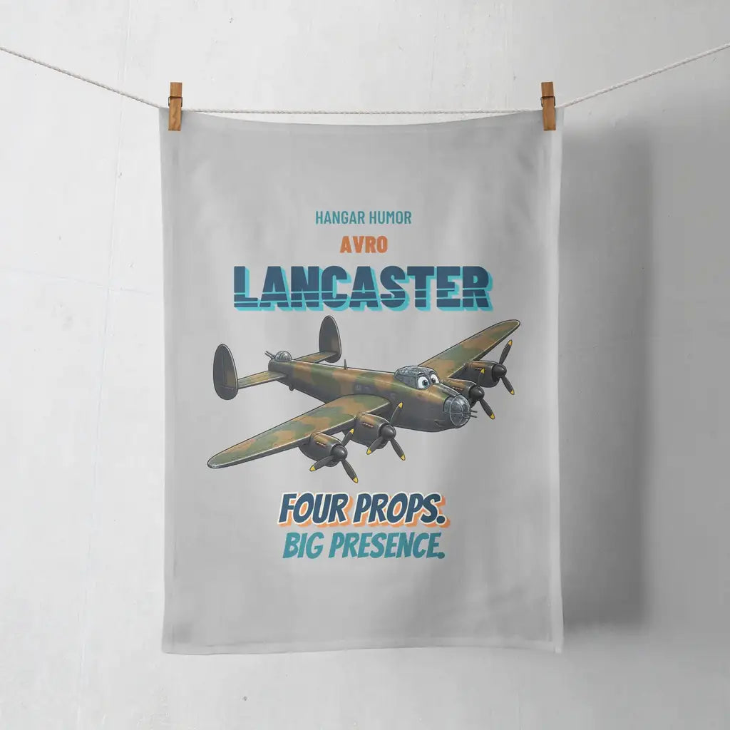 Avro Lancaster B I - Four props. Big presence. design on light gray towel