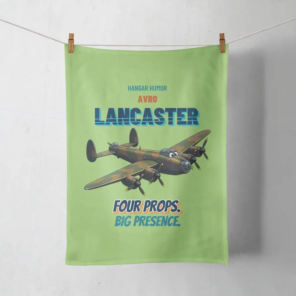 Avro Lancaster B I - Four props. Big presence. design on light green towel