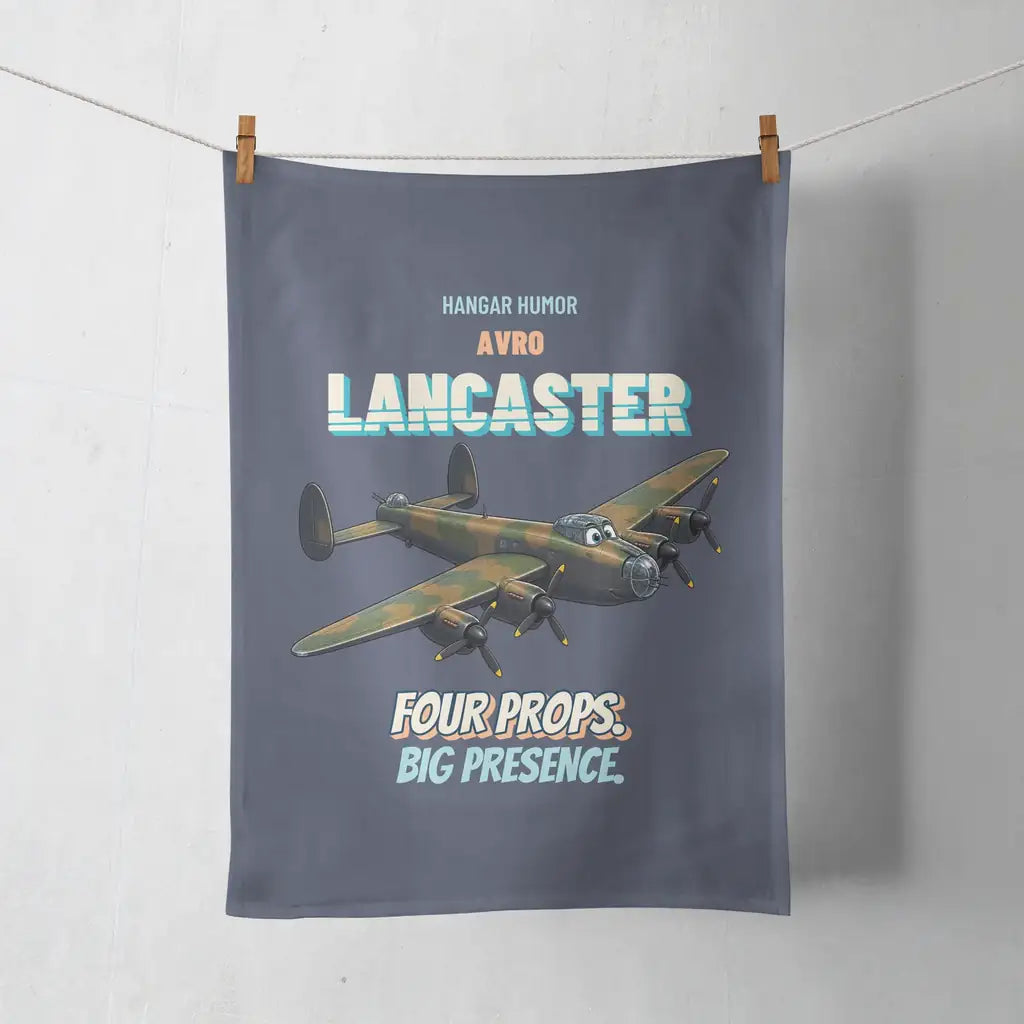 Avro Lancaster B I - Four props. Big presence. design on navy blue towel