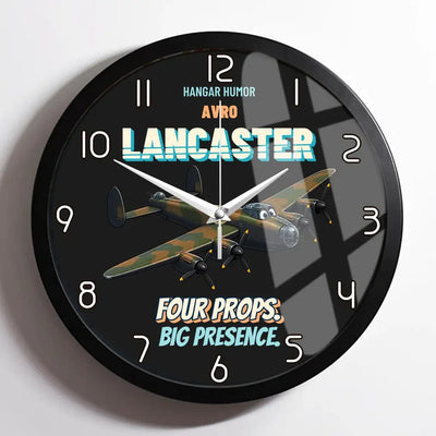 Avro Lancaster B I - Four props. Big presence. design on black framed wall clock