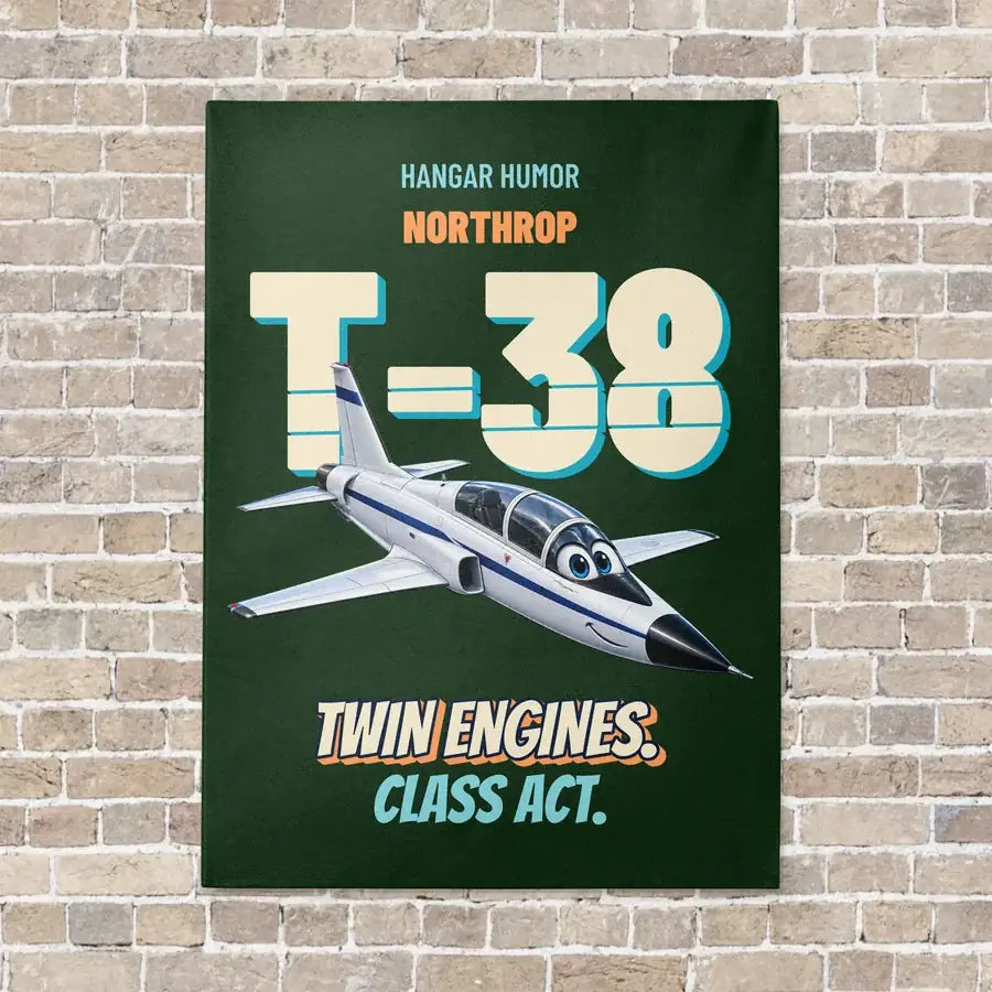 Northrop T-38C Talon - Twin engines. Class act. vertical canvas print - no frame - dark green background
