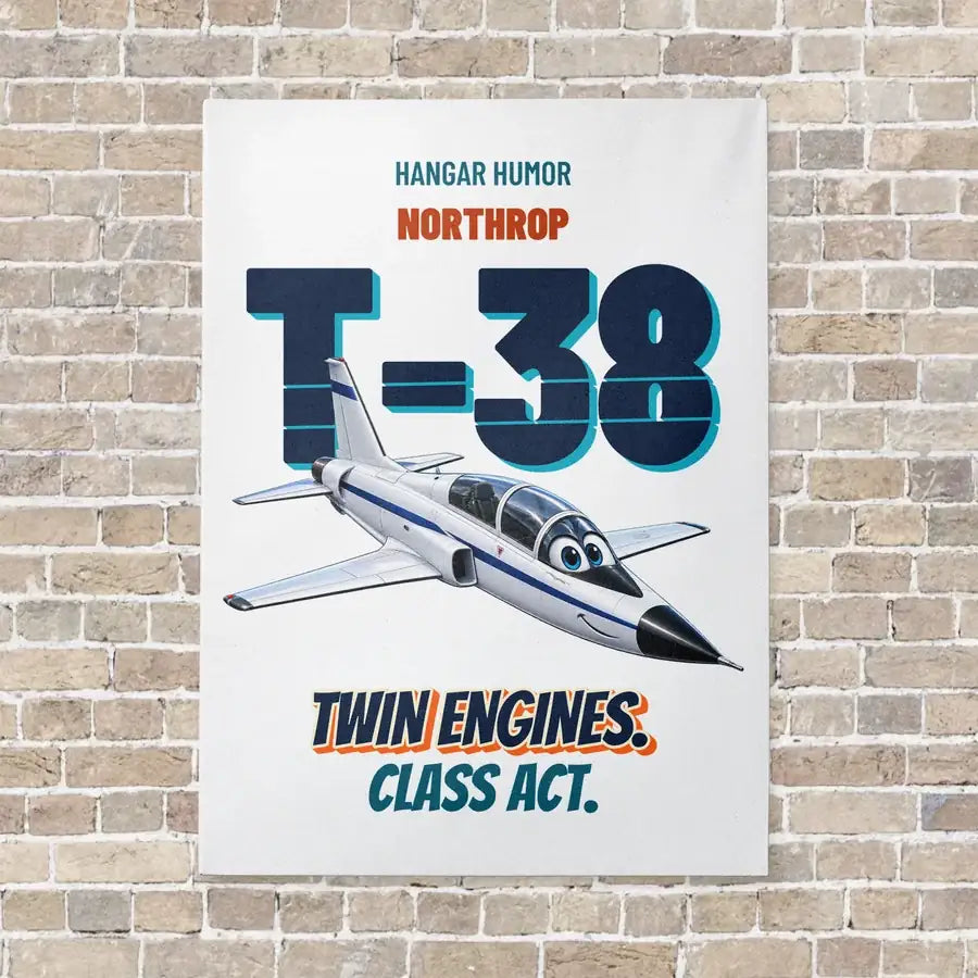 Northrop T-38C Talon - Twin engines. Class act. vertical canvas print - no frame - white background