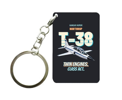 Northrop T-38C Talon - Twin engines. Class act. design on black key chain