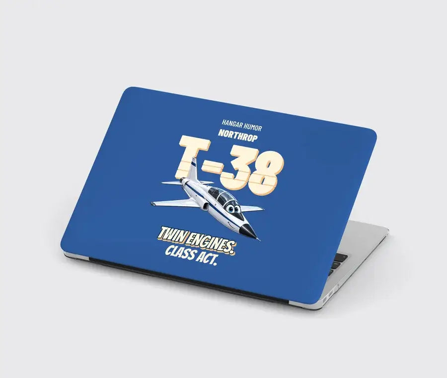 Northrop T-38C Talon - Twin engines. Class act. design on blue MacBook case