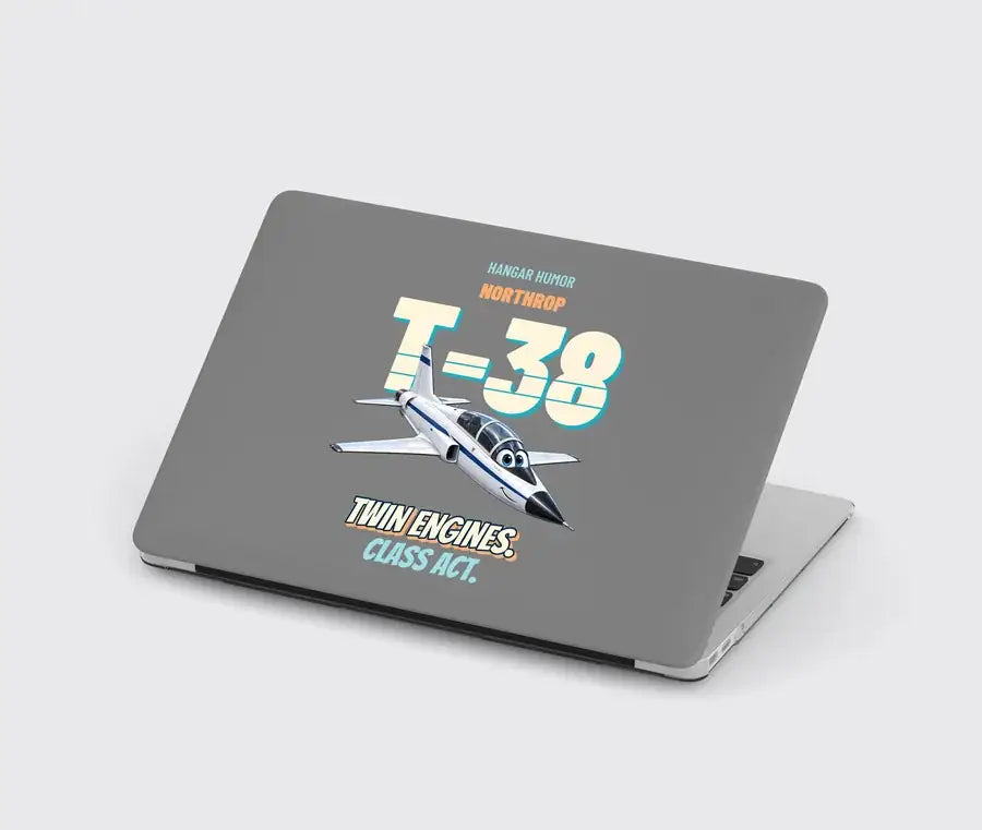 Northrop T-38C Talon - Twin engines. Class act. design on gray MacBook case