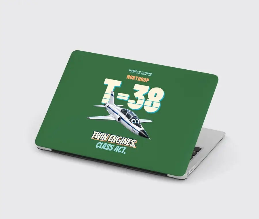Northrop T-38C Talon - Twin engines. Class act. design on green MacBook case