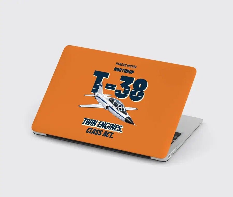 Northrop T-38C Talon - Twin engines. Class act. design on orange MacBook case