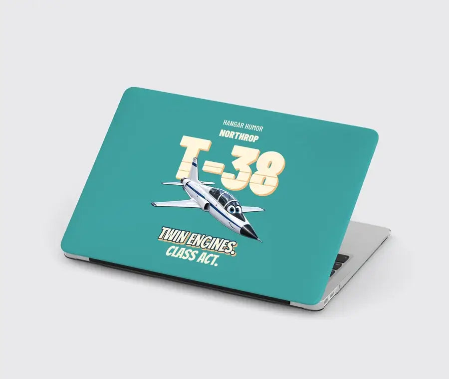 Northrop T-38C Talon - Twin engines. Class act. design on turquoise MacBook case