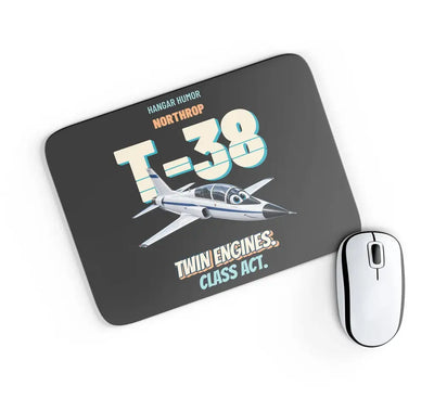 Northrop T-38C Talon - Twin engines. Class act. design on black rectangle mouse pad