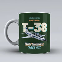 Thumbnail for Northrop T-38C Talon - Twin engines. Class act. design on dark green ceramic mug