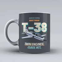 Thumbnail for Northrop T-38C Talon - Twin engines. Class act. design on gray ceramic mug