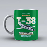 Thumbnail for Northrop T-38C Talon - Twin engines. Class act. design on green ceramic mug