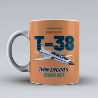 Thumbnail for Northrop T-38C Talon - Twin engines. Class act. design on orange ceramic mug