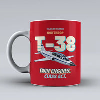 Thumbnail for Northrop T-38C Talon - Twin engines. Class act. design on red ceramic mug