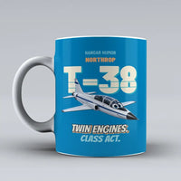 Thumbnail for Northrop T-38C Talon - Twin engines. Class act. design on turquoise ceramic mug