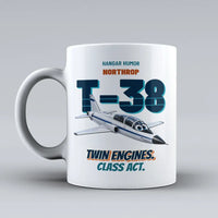 Thumbnail for Northrop T-38C Talon - Twin engines. Class act. design on white ceramic mug