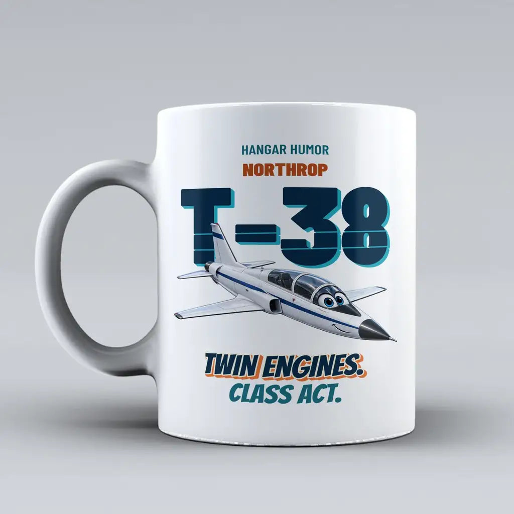 Northrop T-38C Talon - Twin engines. Class act. design on white ceramic mug
