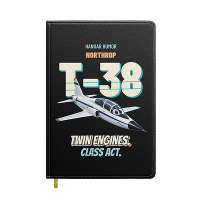 Northrop T-38C Talon - Twin engines. Class act. design on black notebook