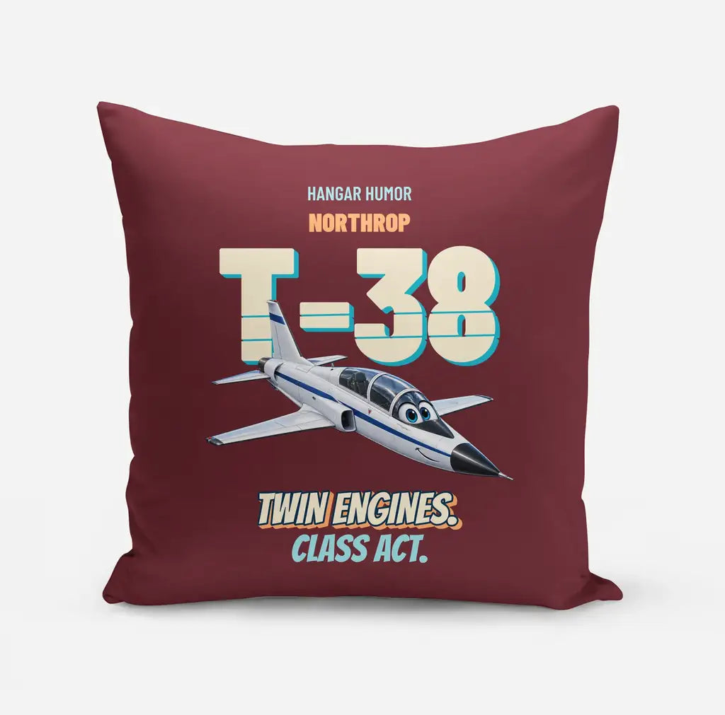 Northrop T-38C Talon - Twin engines. Class act. design on dark red pillow
