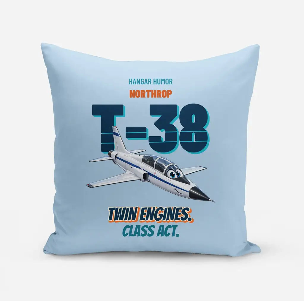 Northrop T-38C Talon - Twin engines. Class act. design on light blue pillow