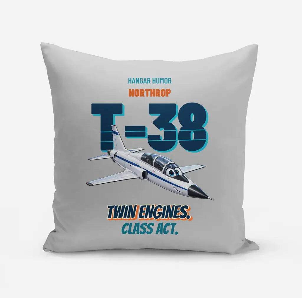 Northrop T-38C Talon - Twin engines. Class act. design on light gray pillow