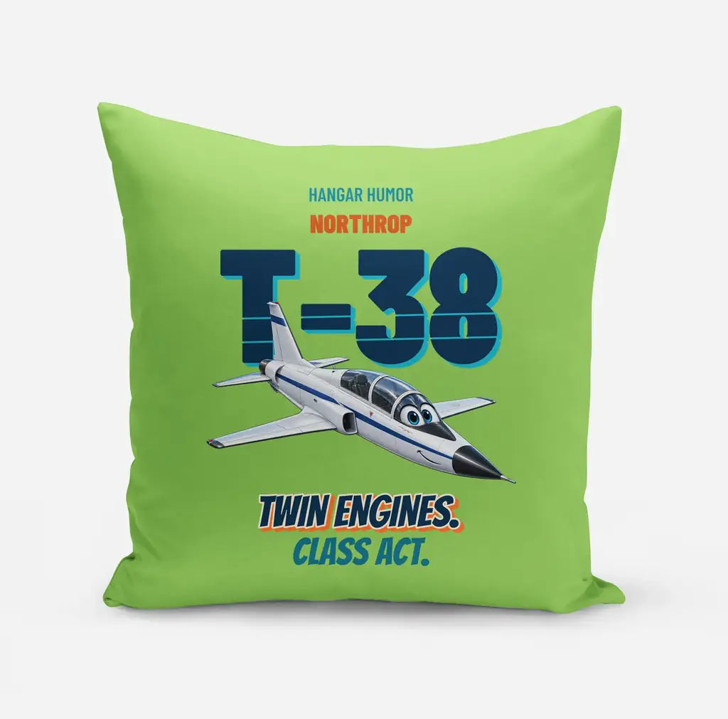 Northrop T-38C Talon - Twin engines. Class act. design on light green pillow