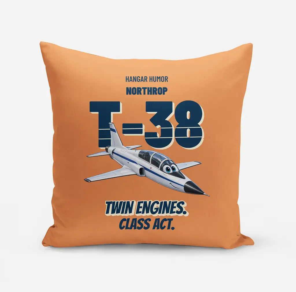 Northrop T-38C Talon - Twin engines. Class act. design on orange pillow