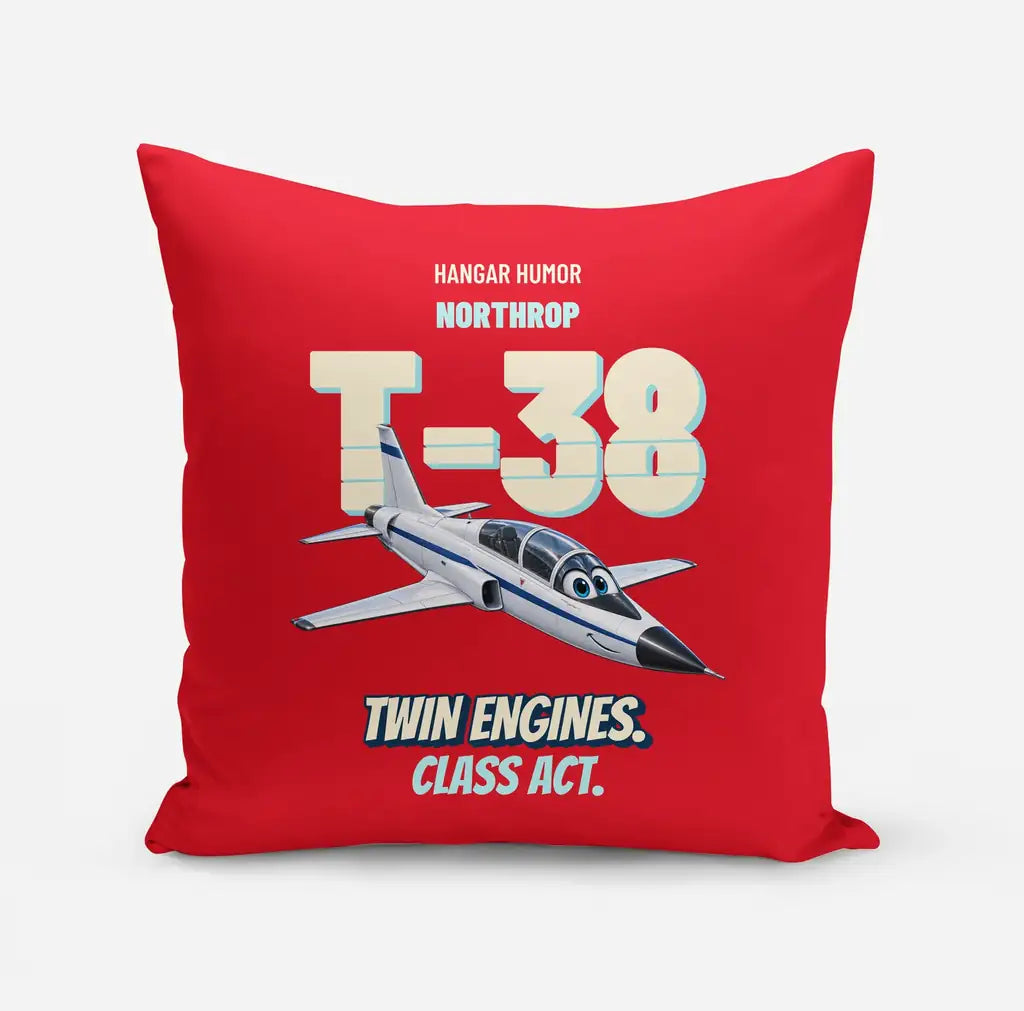 Northrop T-38C Talon - Twin engines. Class act. design on red pillow