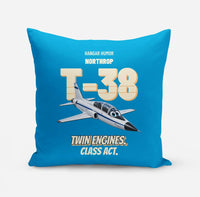 Thumbnail for Northrop T-38C Talon - Twin engines. Class act. design on turquoise pillow
