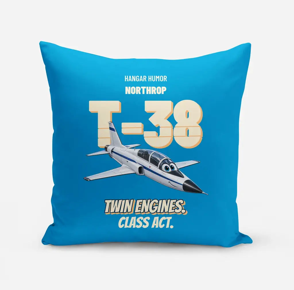 Northrop T-38C Talon - Twin engines. Class act. design on turquoise pillow