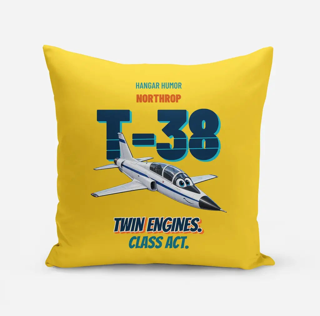 Northrop T-38C Talon - Twin engines. Class act. design on yellow pillow