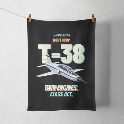 Northrop T-38C Talon - Twin engines. Class act. design on black towel