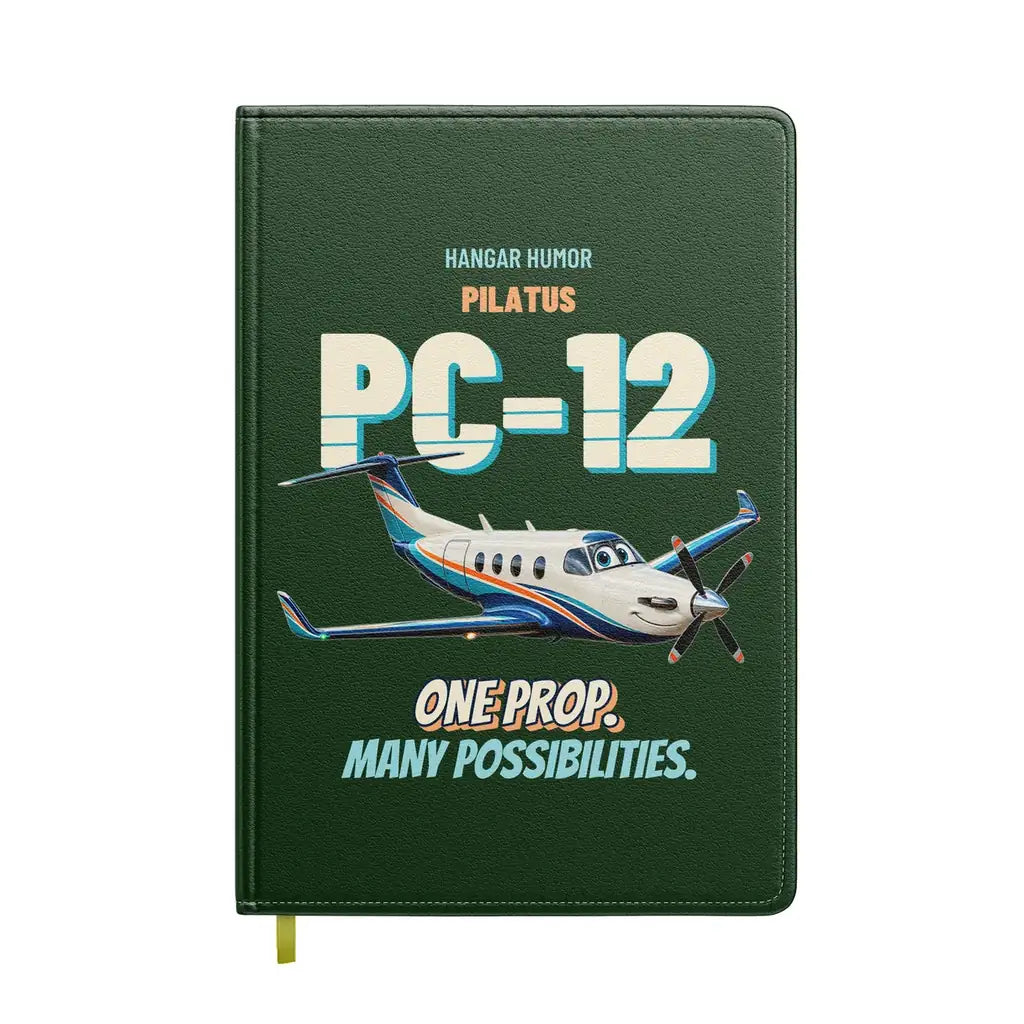 Pilatus PC-12 - One prop. Many possibilities. design on dark green notebook