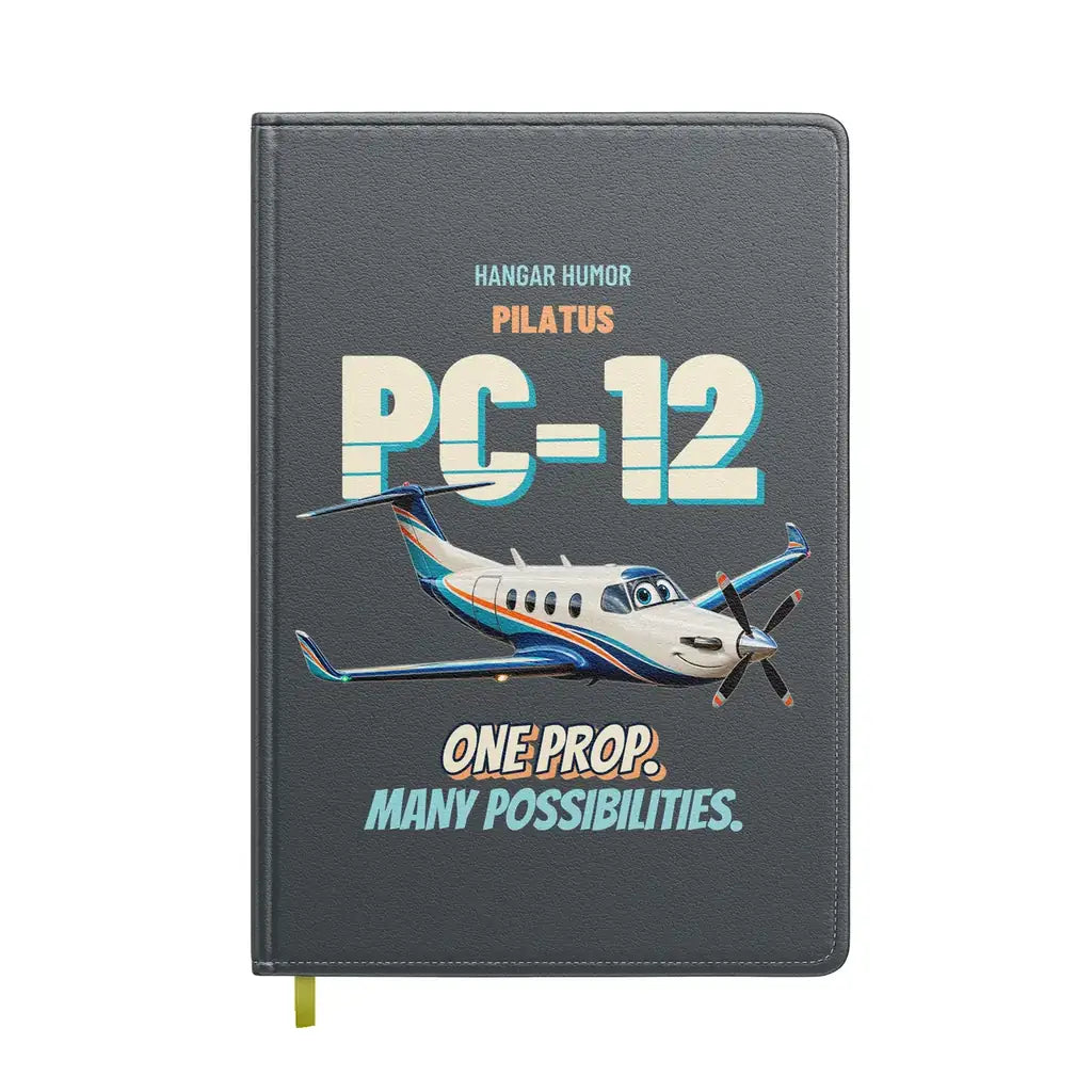 Pilatus PC-12 - One prop. Many possibilities. design on gray notebook