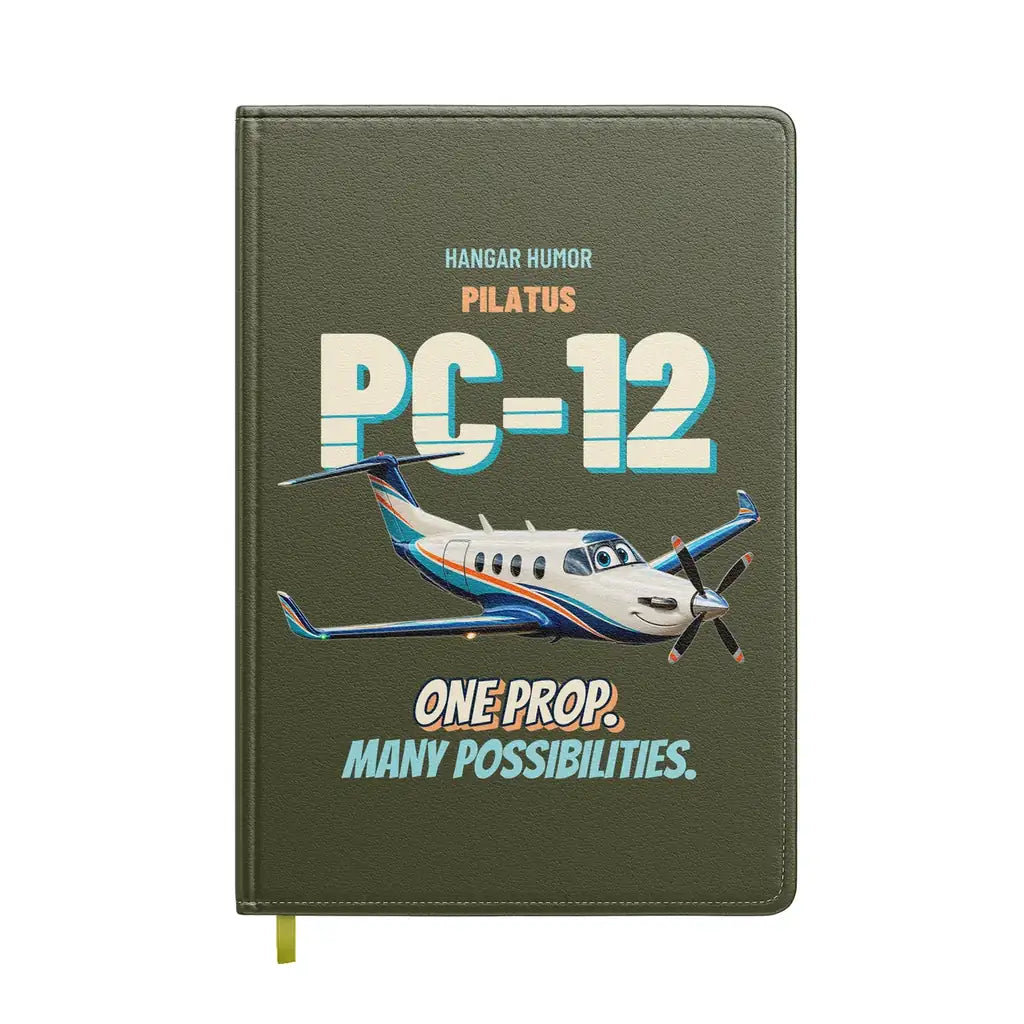 Pilatus PC-12 - One prop. Many possibilities. design on green army notebook