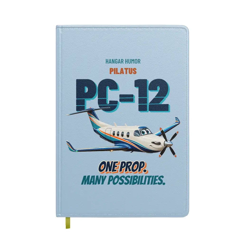 Pilatus PC-12 - One prop. Many possibilities. design on light blue notebook