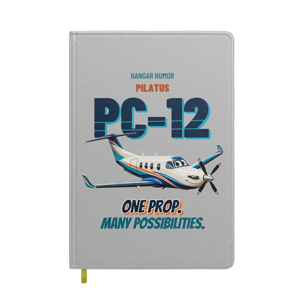 Pilatus PC-12 - One prop. Many possibilities. design on light gray notebook
