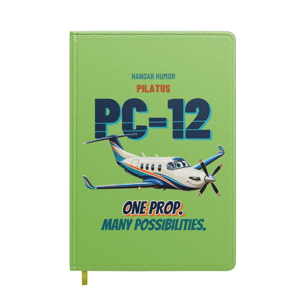 Pilatus PC-12 - One prop. Many possibilities. design on light green notebook