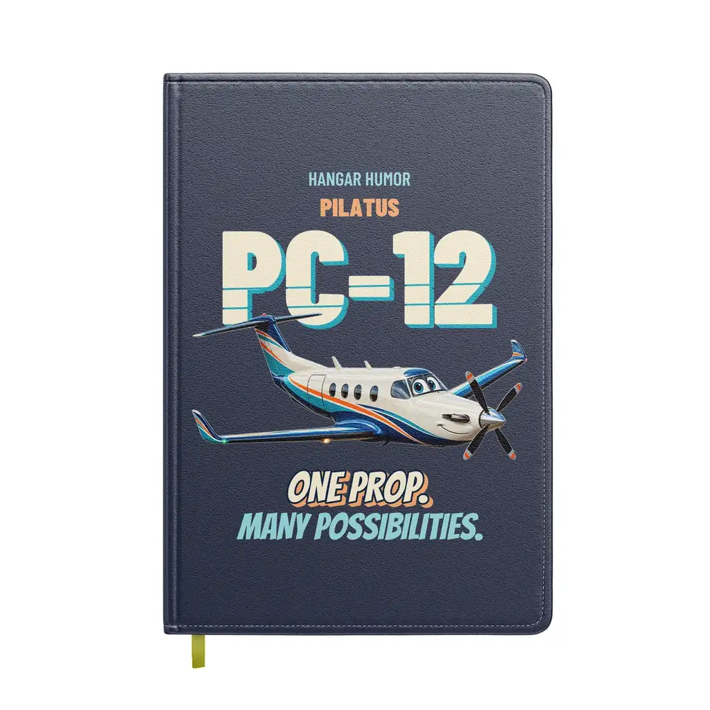 Pilatus PC-12 - One prop. Many possibilities. design on navy blue notebook