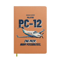 Thumbnail for Pilatus PC-12 - One prop. Many possibilities. design on orange notebook