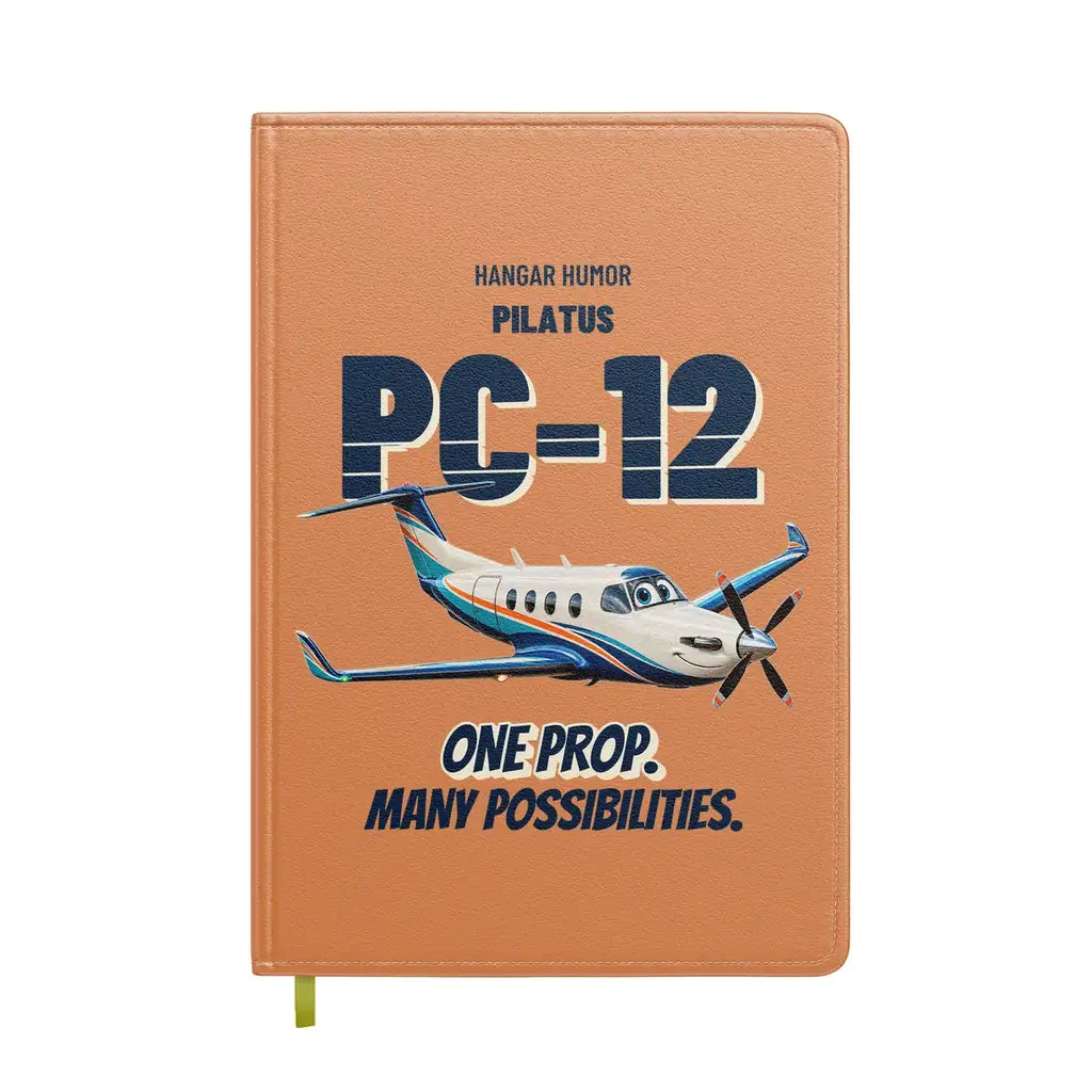 Pilatus PC-12 - One prop. Many possibilities. design on orange notebook