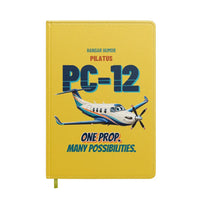 Thumbnail for Pilatus PC-12 - One prop. Many possibilities. design on yellow notebook